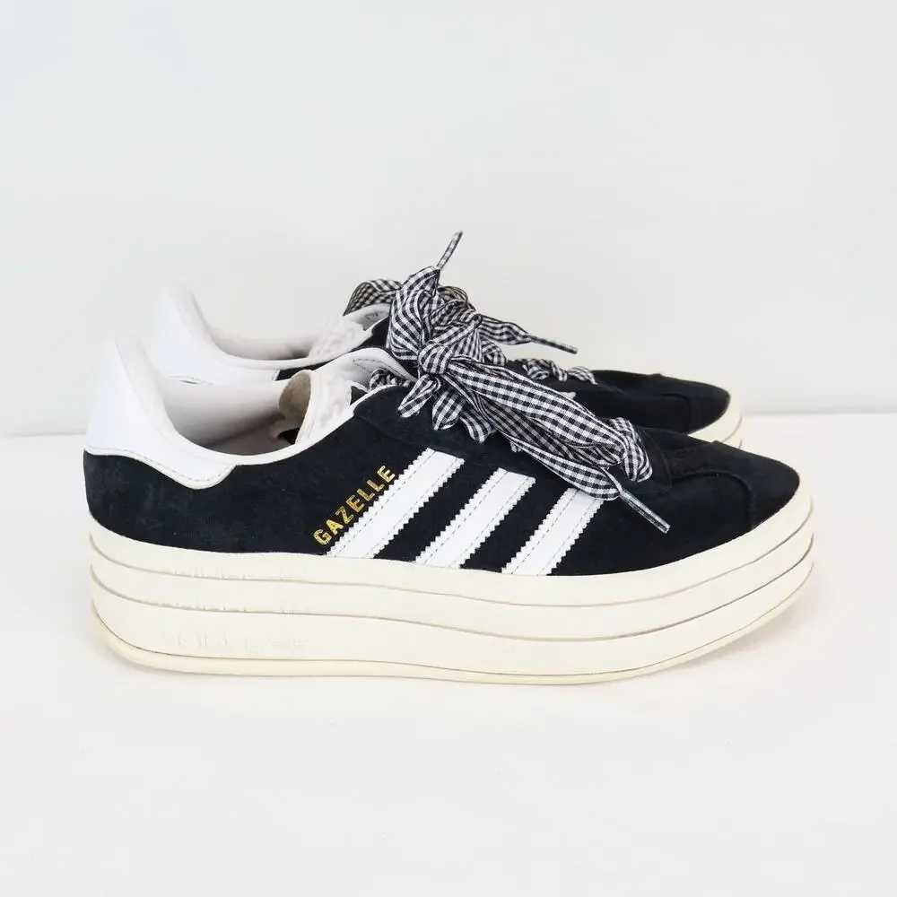 Adidas Women's Gazelle Bold Shoes Core Black Cloud White Core White Size 7